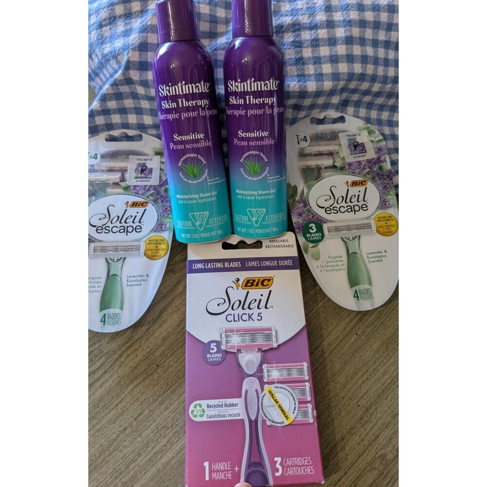 BIC Soleil Lavender & Eucalyptus Razor & Skintimate Shave Gel Bundle